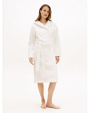 Tommy Hilfiger Albornoz Essential De Punto Gofrado - Blanco