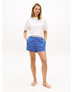 Tommy Hilfiger Essential Print Relaxed Shorts Pyjama Set - Blue