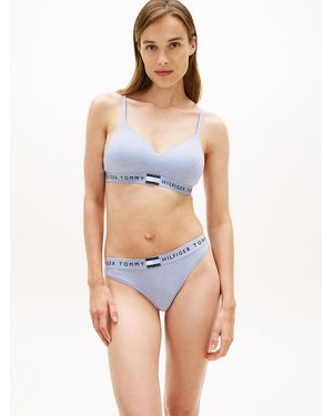 Tommy Hilfiger Heritage Tonal Logo Thong - Blue