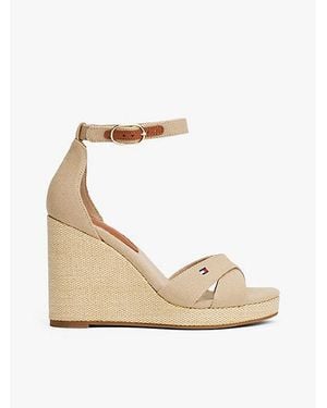 Tommy Hilfiger Espadrilles-Sandale Mit Hohem Keilabsatz - Natur
