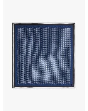 Tommy Hilfiger Pañuelo Estampado De Mezcla De Seda - Azul