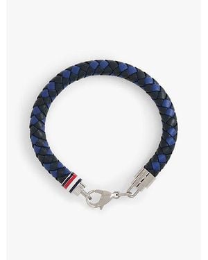 Tommy Hilfiger Pulsera De Piel Trenzada Azul