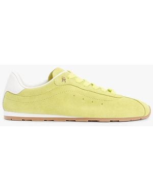 Tommy Hilfiger Th Monogram Suede Low Profile Trainers - Yellow