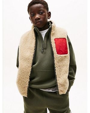Tommy Hilfiger Reversible Teddy Gilet - Natural