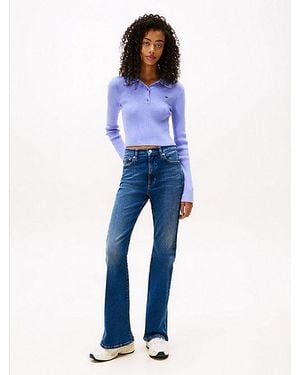 Tommy Hilfiger Vaqueros Sylvia Acampanados De Corte Skinny Y Talle Alto - Azul