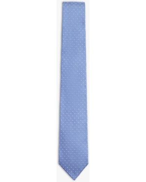 Tommy Hilfiger Pure Silk Jacquard Micro Dot Tie - Blue