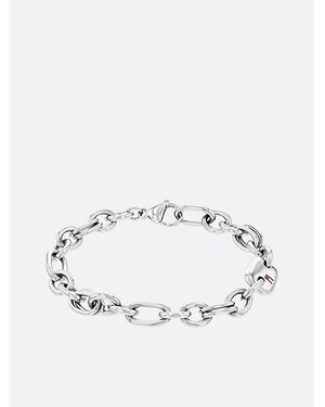 Tommy Hilfiger Pulsera De Acero Con Eslabones A Contraste - Metálico