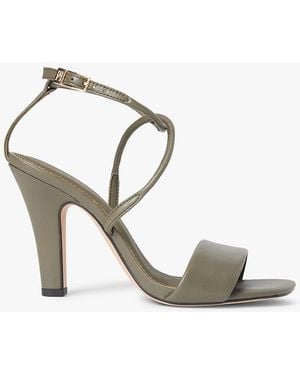 Tommy Hilfiger Leather Open Toe High Heels - Metallic
