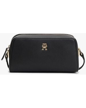 Tommy Hilfiger Th Monogram Textured Crossbody Camera Bag - Black