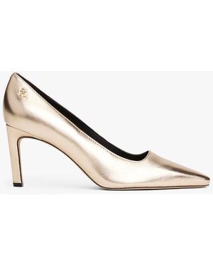 Tommy Hilfiger Metallic Leather Stiletto Heels - Natural