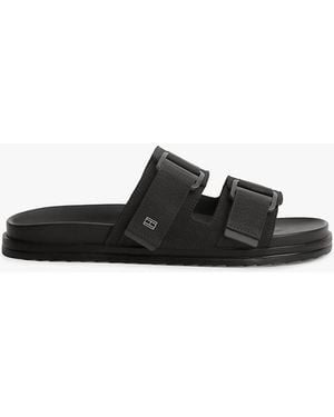 Tommy Hilfiger Webbing Strap Buckle Suede Sandals - White