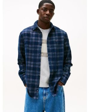 Tommy Hilfiger Regular Fit Prince Of Wales Check Corduroy Shirt - Blue