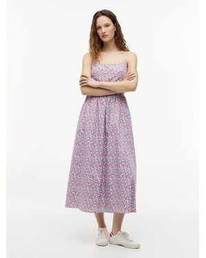 Tommy Hilfiger Crinkle Poplin Strap Maxi Dress - Purple