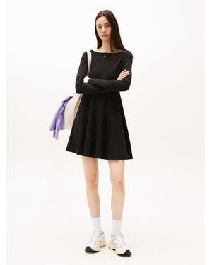 Tommy Hilfiger Pleated Fit And Flare Mini Dress - Black