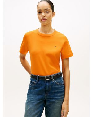 Tommy Hilfiger Boxy Interlock Knit T-Shirt - Orange