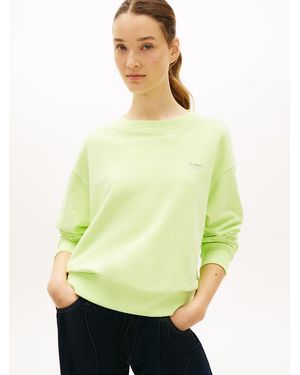 Tommy Hilfiger Athleisure Metallic Logo Relaxed Sweatshirt - Yellow