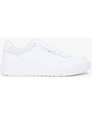 Tommy Hilfiger Lightweight Basketball Trainers With Leather - White