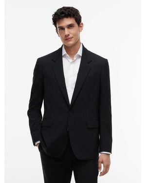 Tommy Hilfiger Tech Regular Fit Wool Blend Blazer - Black