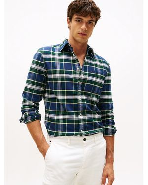 Tommy Hilfiger Chemise Coupe Standard À Motif Tartan - Bleu