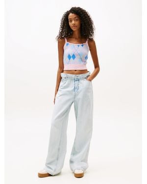Tommy Hilfiger Paperbag Wide Leg Jeans - White