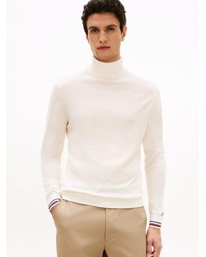 Tommy Hilfiger Wool Blend Roll Neck Jumper - White
