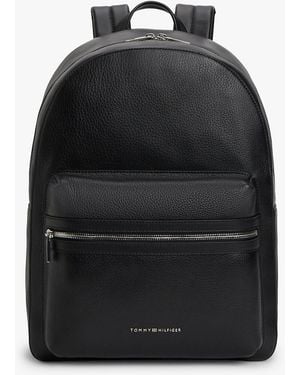 Tommy Hilfiger Sac À Dos Arrondi Th Business Premium Leather - Noir