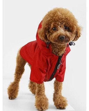 Tommy Hilfiger Chubasquero Con Capucha Para Perros - Rojo