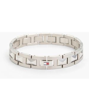 Tommy Hilfiger Enamel Flag Stainless Steel Bracelet - White