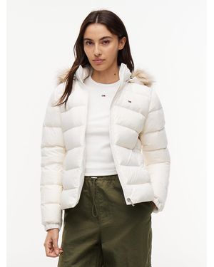 Tommy Hilfiger Shiny Water Repellent Down Puffer Jacket - White