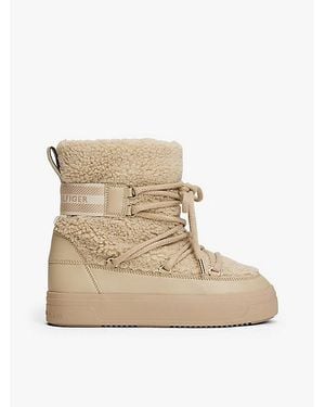 Tommy Hilfiger Botas De Nieve Con Exterior De Borreguillo - Neutro