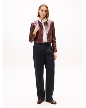 Tommy Hilfiger Timeless Pleated Relaxed Straight Leg Trousers - Black