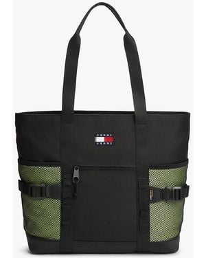 Tommy Hilfiger Logo Ripstop Outdoor Tote Bag - Black