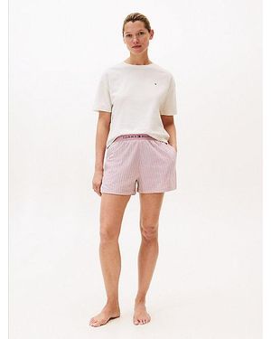 Tommy Hilfiger Essential Relaxed Fit Pyjamaset Met T-Shirt - Roze