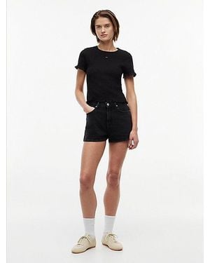 Tommy Hilfiger Shorts Vaqueros Negros De Corte Regular