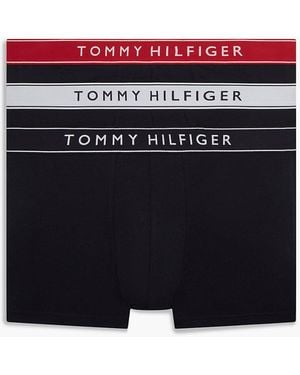 Tommy Hilfiger 3-Pack Essential Logo Waistband Trunks - Blue