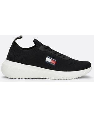 Tommy Hilfiger Logo Knit Runner Trainers - Black