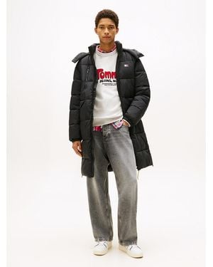 Tommy Hilfiger Parka Relaxed Fit Lungo Con Cappuccio - Nero