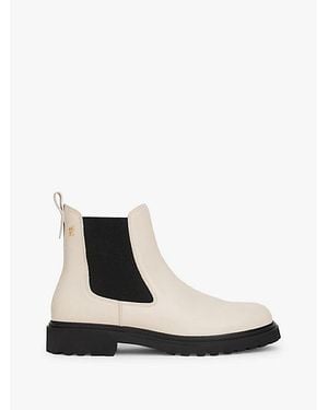 Tommy Hilfiger Lichtgewicht Chelsea Boot Van Leer - Wit