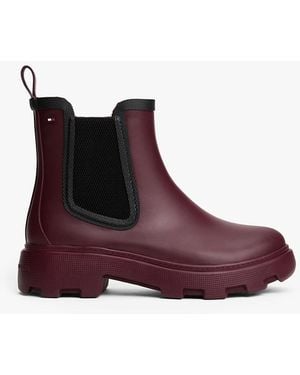 Tommy Hilfiger Warm Lined Cleat Ankle Rain Boots - Purple