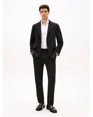 Tommy Hilfiger Technical Twill Trousers With Wool - Black