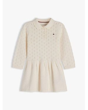 Tommy Hilfiger Pointelle Fit And Flare Dress - White