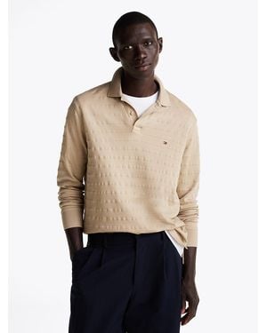 Tommy Hilfiger Regular Long Sleeve Polo Shirt - Natural