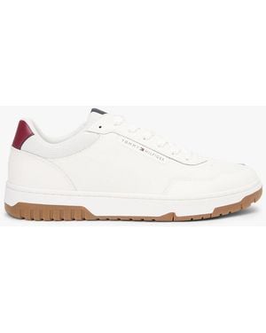 Tommy Hilfiger Lightweight Basketball Trainers With Leather - White