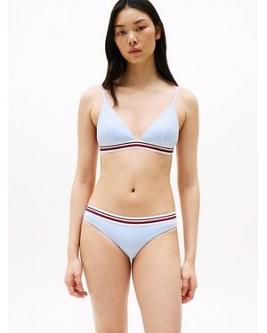 Tommy Hilfiger Global Stripe Triangle Bikini Top - Blue