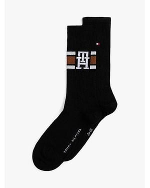 Tommy Hilfiger 2Er-Pack Socken Mit Th-Monogramm - Schwarz