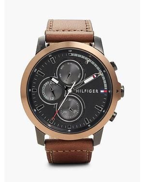 Tommy Hilfiger Zwarte Geïoniseerd Roestvrijstalen Horloge - Grijs