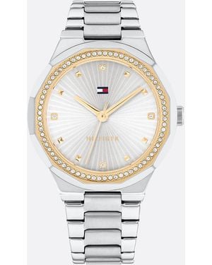 Tommy Hilfiger Stainless Steel Crystal-embellished Bracelet Watch - White