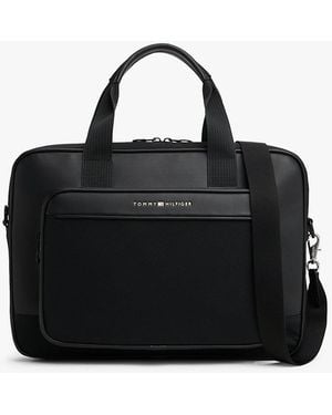 Tommy Hilfiger Borsa Per Laptop Con Logo - Nero