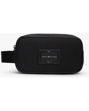 Tommy Hilfiger Textile Logo Patch Washbag - Black