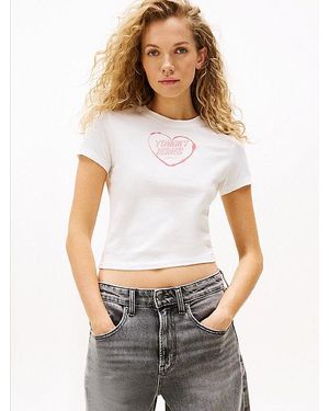Tommy Hilfiger Slim Fit T-Shirt Mit Grafik - Weiß